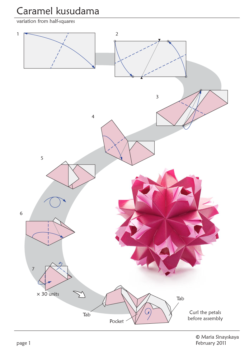 by diagram   Go  Caramel origami Diagram Sinayskaya kusudama Kusudama Maria Origami!