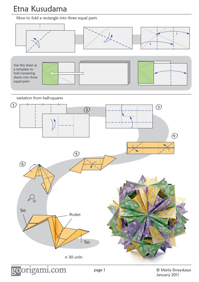 ball Maria by  origami Kusudama  Diagram diagram kusudama  Go  Sinayskaya Etna Origami!