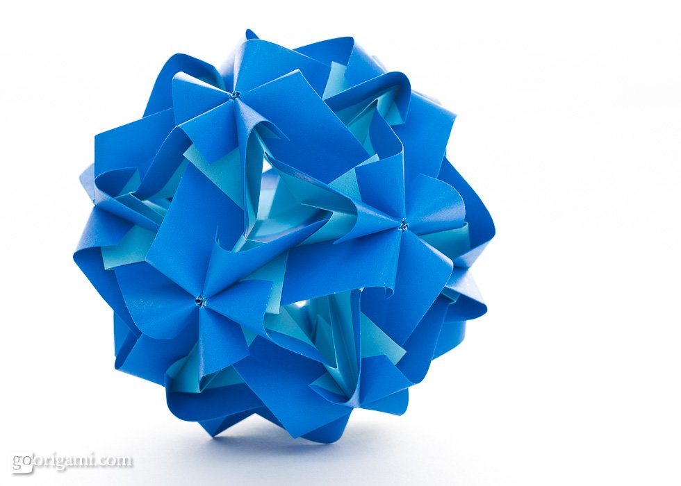 kusudama fuse kusudama blue violet origami tomoko tsugawa  light paradigma  kusudama origami unit  mio
