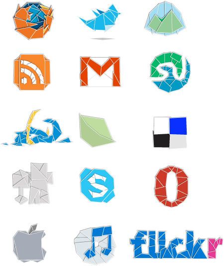 Social Origami Icons