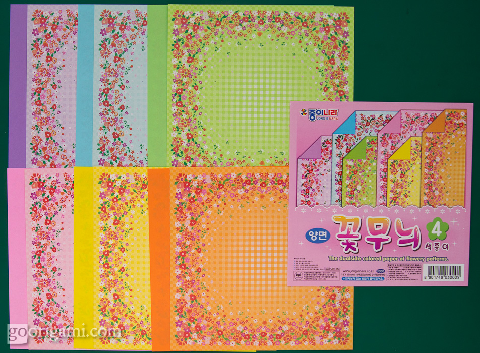 Origami paper, flowery pattern, JONG IE NARA