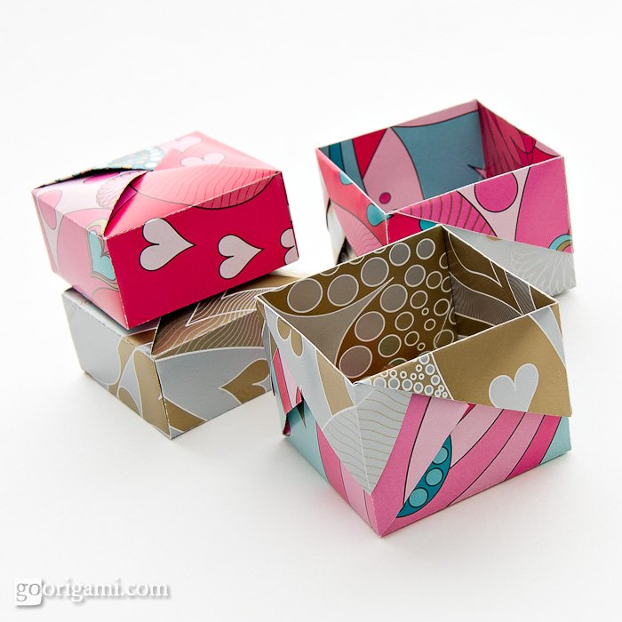 Paper Folding Boxes Pattern, easy origami box - Simplyblisslife.Com