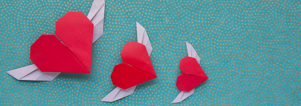Flying Origami Heart