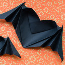 Halloween Origami: Bat-Winged Heart