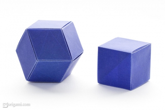 Rhombic dodecahedron and cube