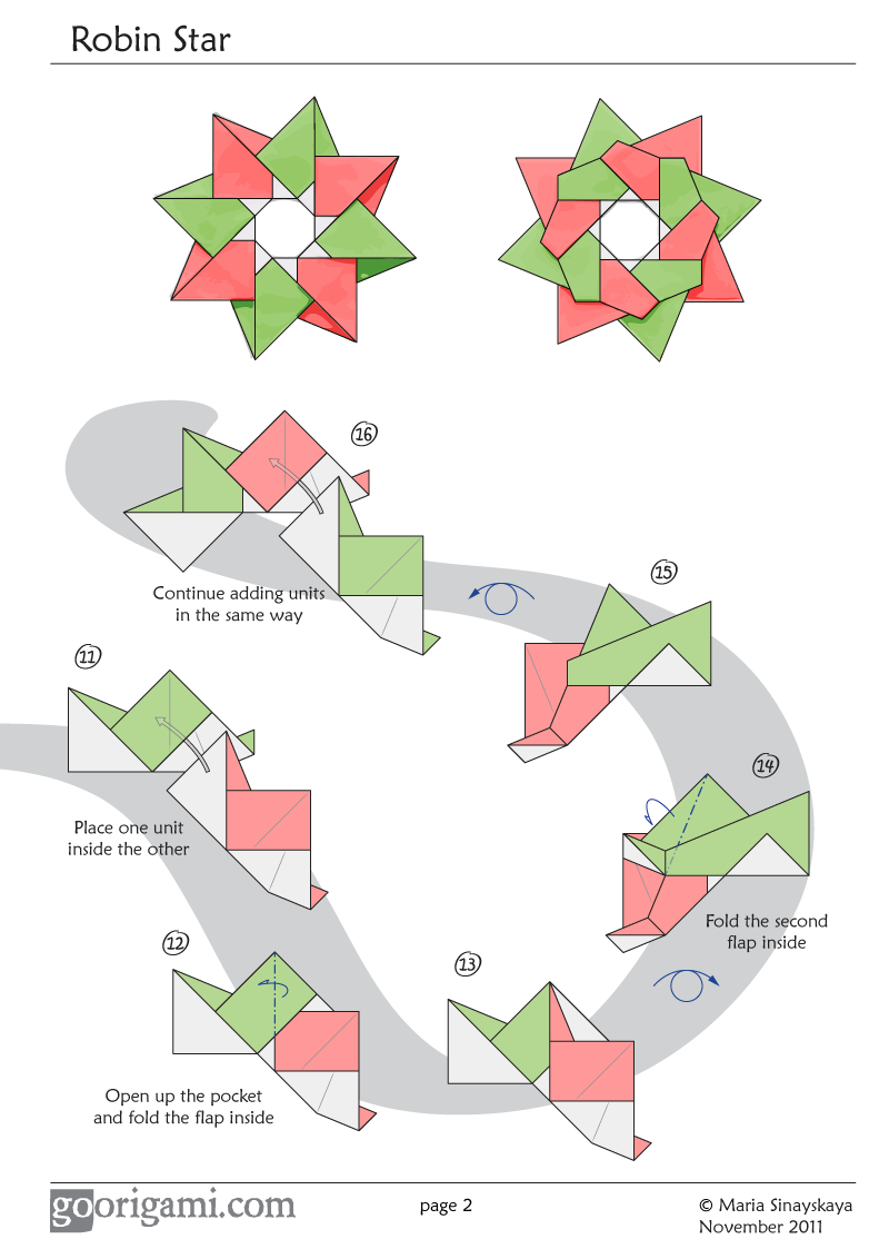 Robin Star By Maria Sinayskaya Diagram Go Origami