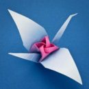 Origami Tsuru Rose